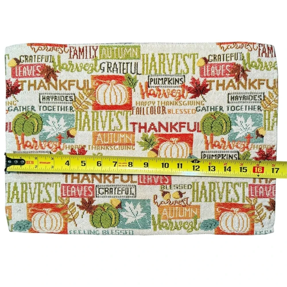 Fall Autumn Thanksgiving Woven Placemats set of 4 - 17
